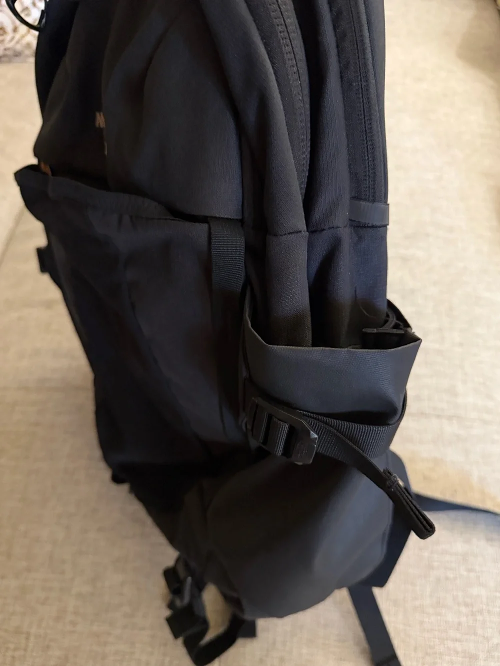 The North Face Black Backpack with Tan Logo Accent - Picture 6 of 6